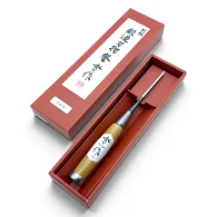 Japonské truhlářské dláto SHUSAKU OIRE NOMI, rukojeť z červeného dubu, 3 mm