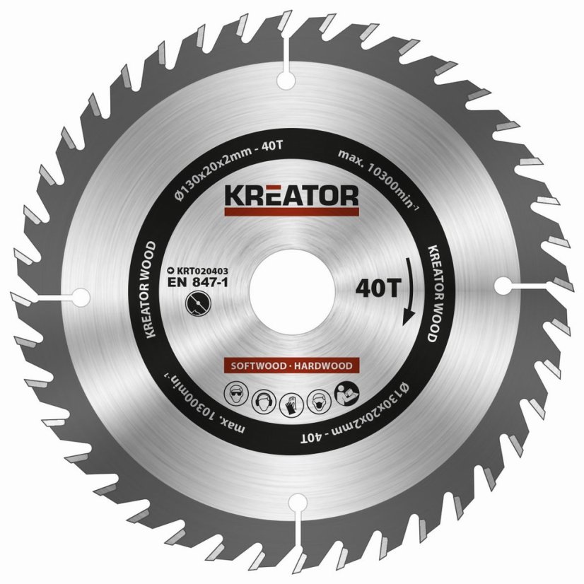 KRT020403 - Pilový kotouč na dřevo 130mm, 40T