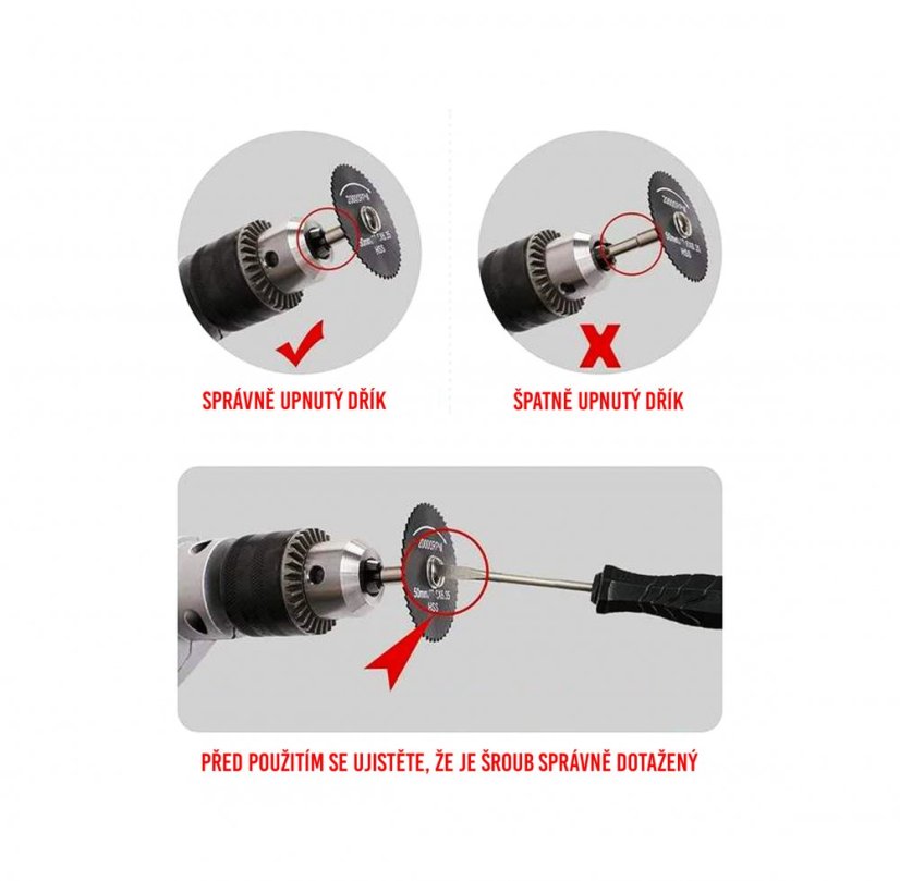 Pilové mini kotouče 8ks, dříky 3,2 a 6 mm