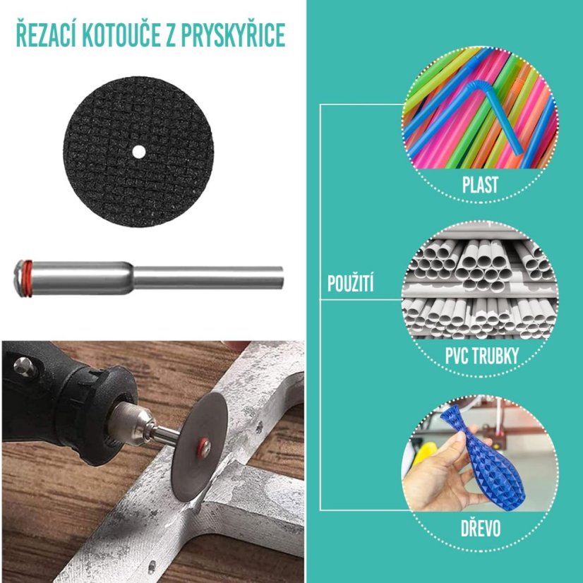Súprava 36 ks mini rezných kotúčikov pre priame brúsky