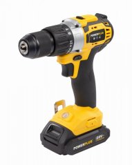 POWX00512 - Aku skrutkovač / vŕtačka s príklepom bezuhlíková 20V 2BAT