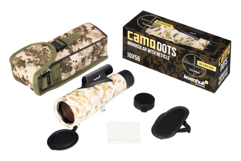 Monokulární dalekohled se zaměřovačem Levenhuk Camo 10x56