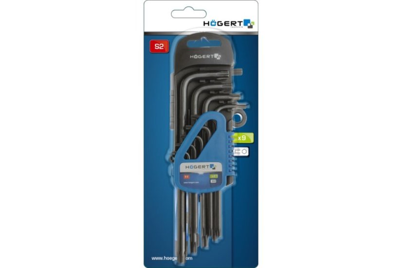 Dlouhé klíče Torx, sada 9 kusů
