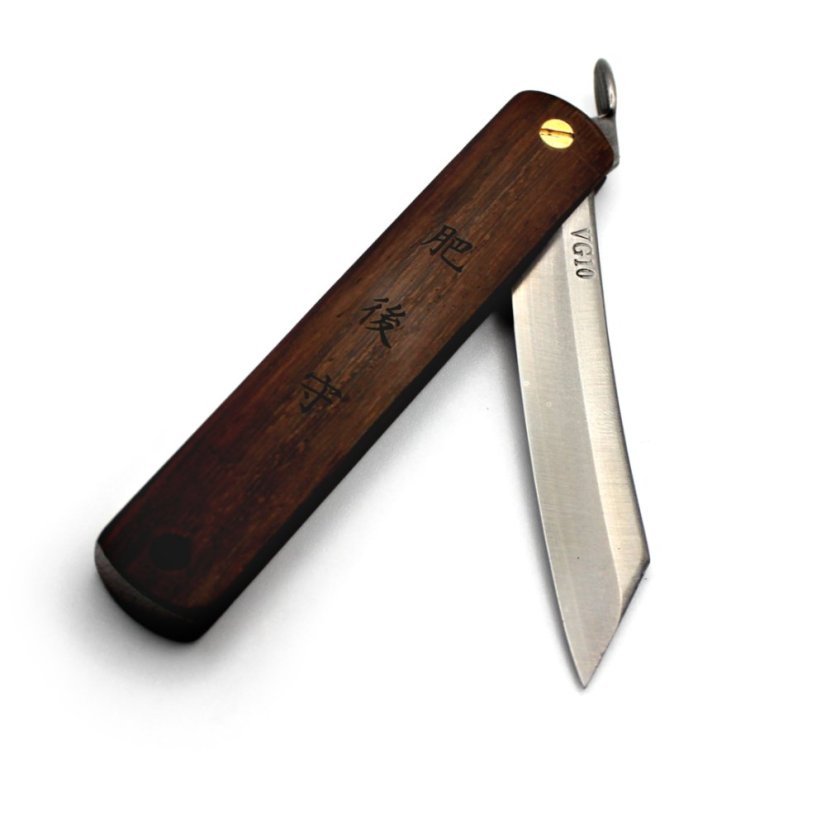 Japonský zavírací nůž Higonokami BOMBAY BLACK WOOD z oceli VG10 - 72 mm, dřevěná rukojeť
