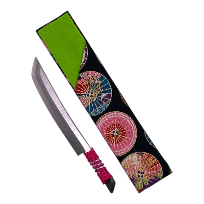 Japonský nůž Higonokami OMAMORI z modré oceli Warikomi - 130 mm, originální barevné kombinace