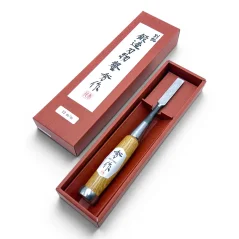 Japonské truhlářské dláto SHUSAKU OIRE NOMI, rukojeť z červeného dubu, 12 mm