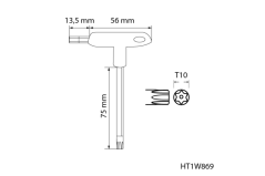 Bezpečnostné kľúče typu T-type torx, dlhé TT10