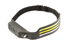 Čelová lampa COB SMD USB, 10 funkcí