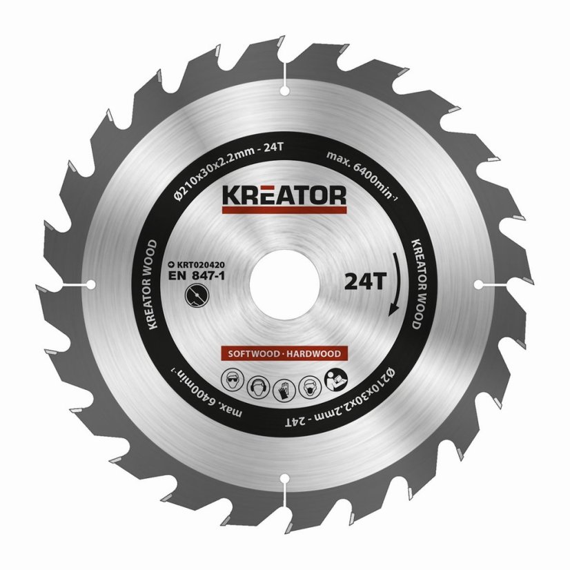 KRT020420 - Pilový kotouč na dřevo 210mm, 24T
