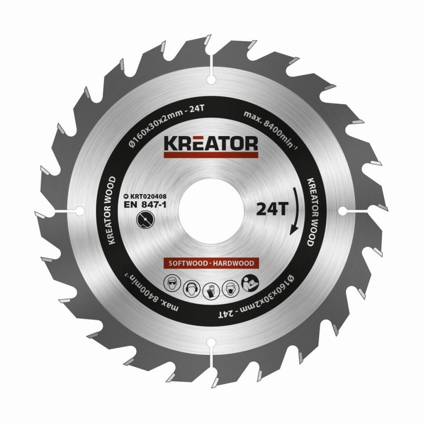 KRT020408 - Pilový kotouč na dřevo 160mm, 24T