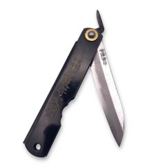 Japonský zavírací nůž Higonokami SASA-BA(HA) z bílé oceli Warikomi - 100 mm, černý