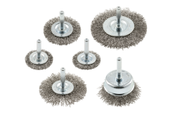 Kruhový kartáč, sada 6 ks, 37, 50, 62, 75 mm, ocel