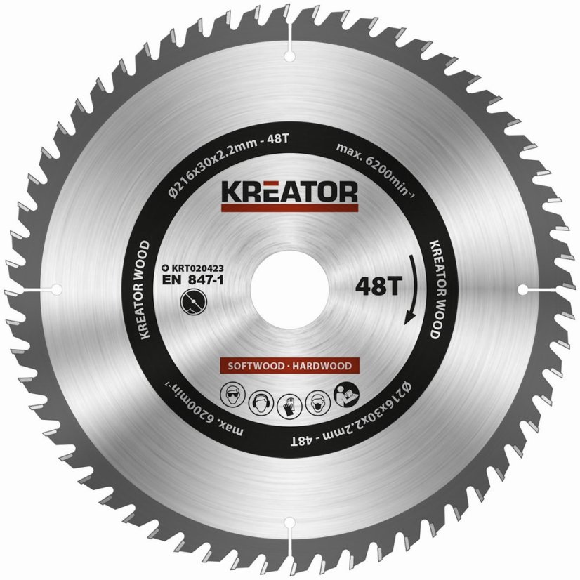 KRT020423 - Pílový kotúč na drevo 216mm, 48T