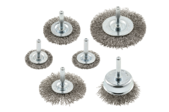 Kruhový kartáč, sada 6 ks, 37, 50, 62, 75 mm, ocel