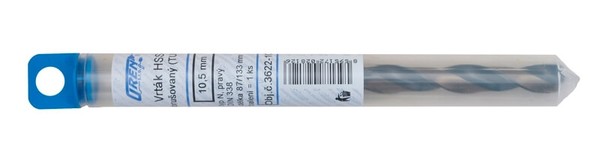 Vybrusovaný vrták HSS, typ TURBO, štandardná dĺžka, DIN 338