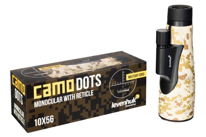 Monokulární dalekohled se zaměřovačem Levenhuk Camo 10x56